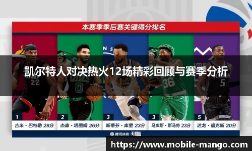 凯尔特人对决热火12场精彩回顾与赛季分析