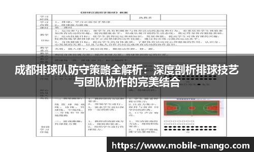 成都排球队防守策略全解析：深度剖析排球技艺与团队协作的完美结合